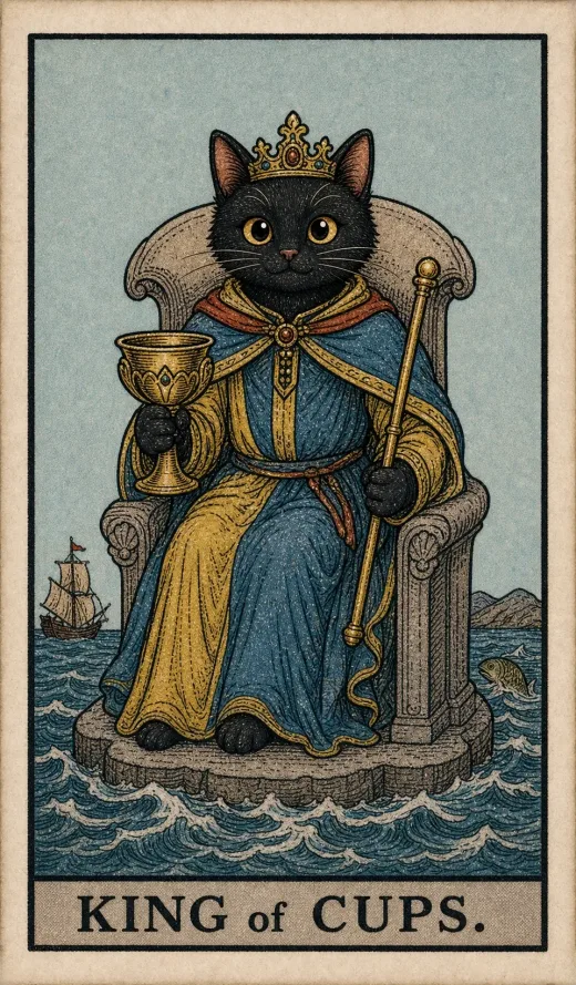 Toe Bean Waite card: King of Cups.