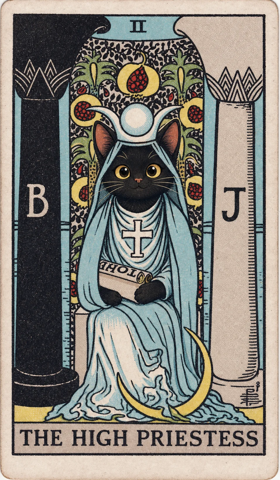 Toe Bean Waite card: The High Priestess.