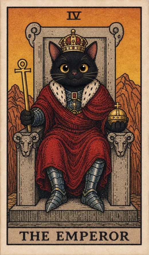 Toe Bean Waite card: The Emperor.