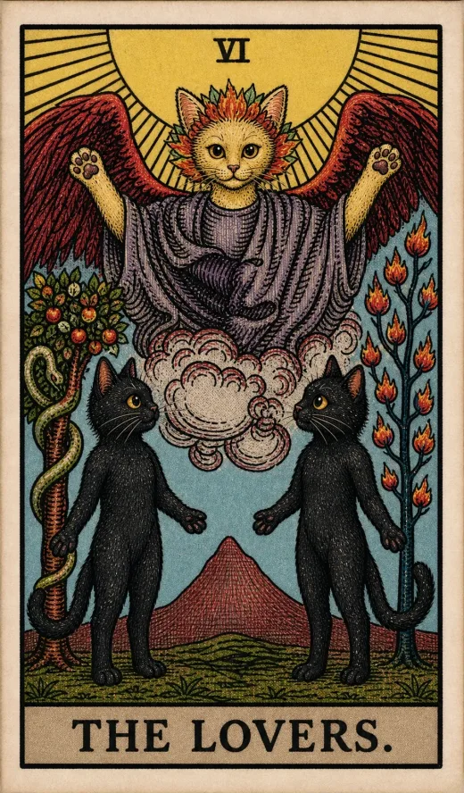Toe Bean Waite card: The Lovers.