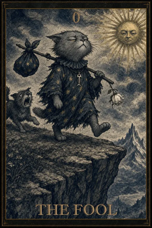 Salty Bean Tarot card: The Fool.