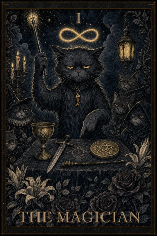 Salty Bean Tarot card: The Magician.