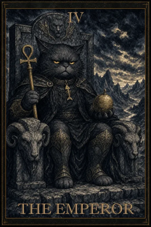 The Emperor from the gothic Salty Bean Tarot deck.