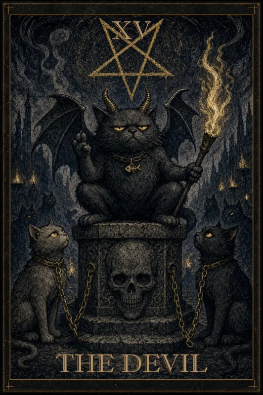Salty Bean Tarot card: The Devil.