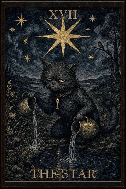 The Star card from the Salty Bean tarot deck.
