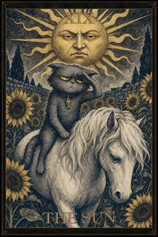 Salty Bean Tarot card: The Sun.